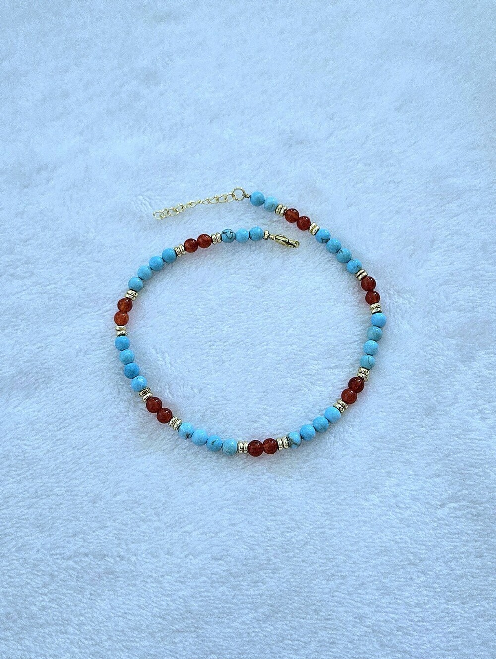 Shivam Magnesite and Onyx Bead Anklet